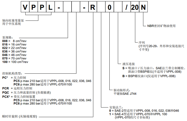 迪普馬柱塞泵型號(hào)說(shuō)明